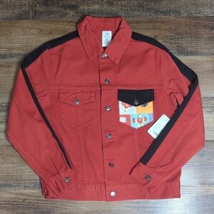 NWT Disney Marvel Pop Art Unisex Red Denim Jacket
